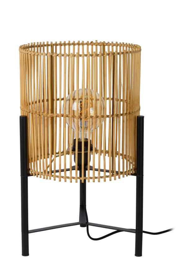 Lucide JANTINE - Lampe de table - Ø 30 cm - 1xE27 - Naturel - éteint